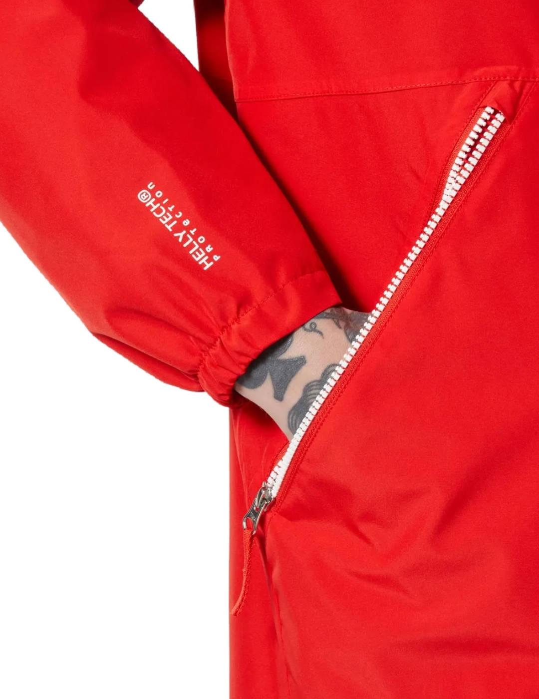 Chaqueta Helly Hansen Sandoy Rain rojo impermeable hombre