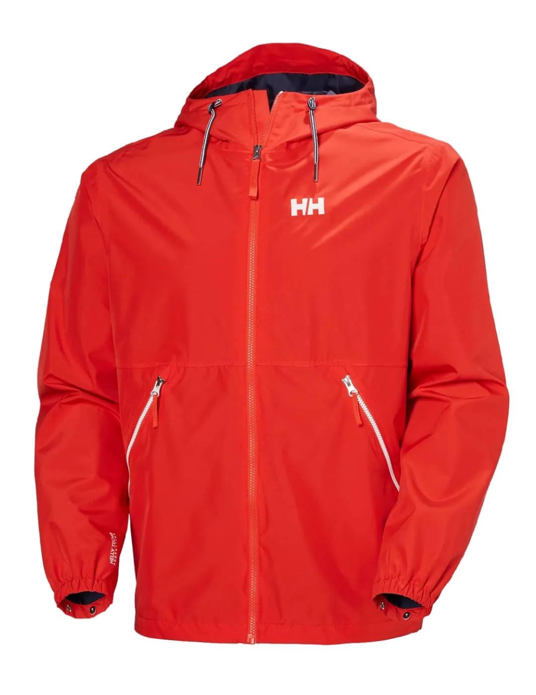 Chaqueta Helly Hansen Sandoy Rain rojo impermeable hombre