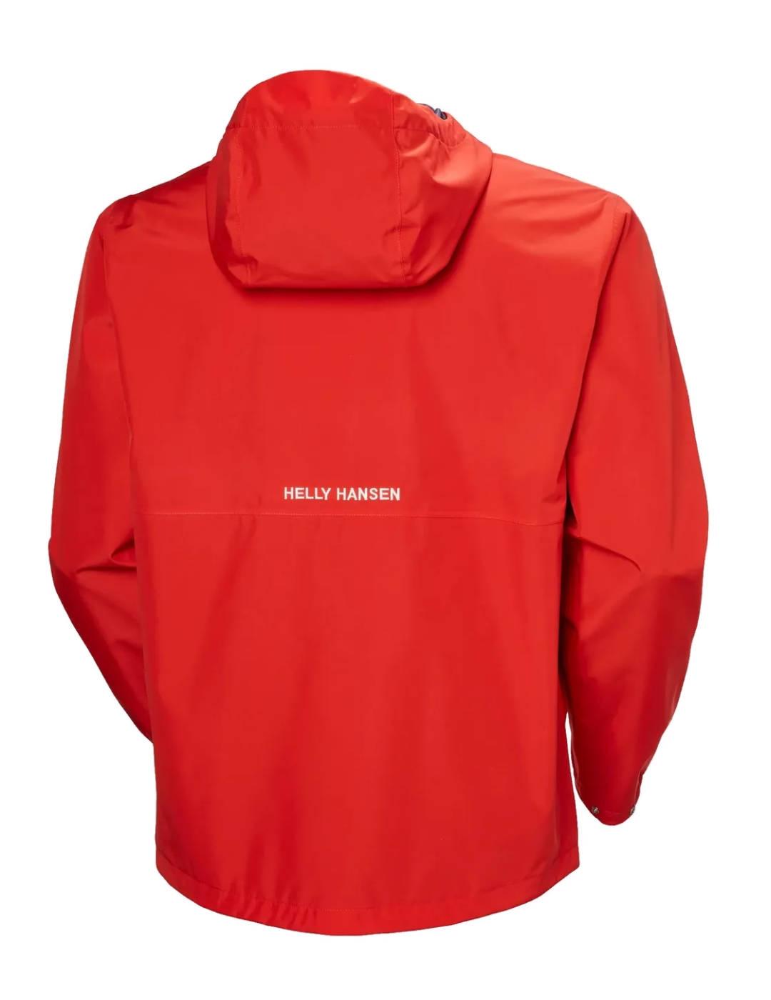 Chaqueta Helly Hansen Sandoy Rain rojo impermeable hombre
