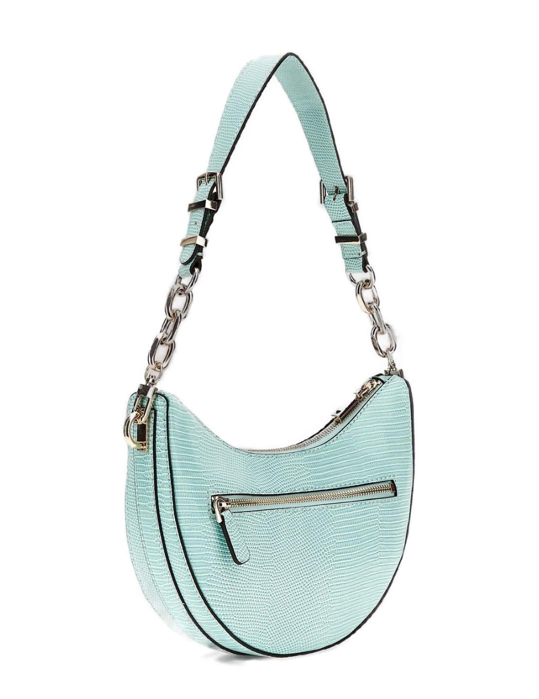 Bolso Guess Orlina de hombro turquesa medialuna para mujer