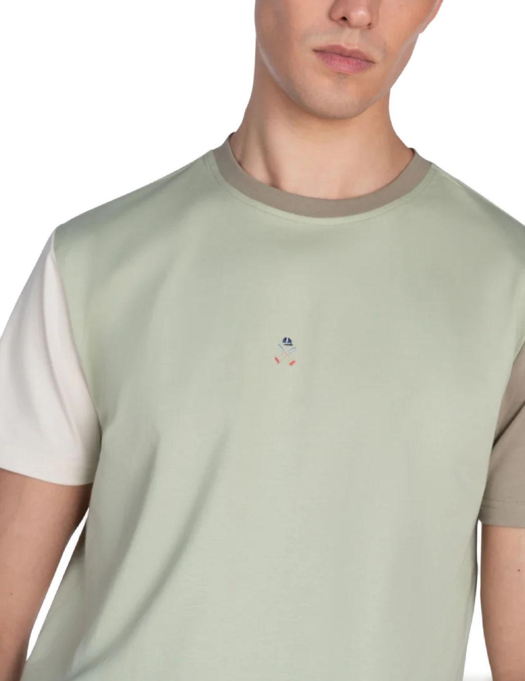 Camiseta Harper Volley verde multicolor manga corta hombre