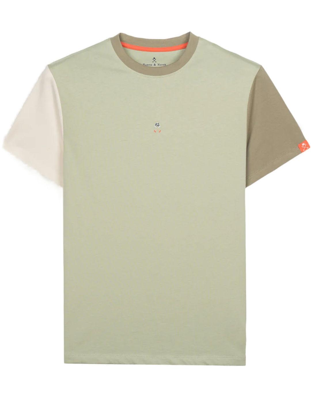 Camiseta Harper Volley verde multicolor manga corta hombre