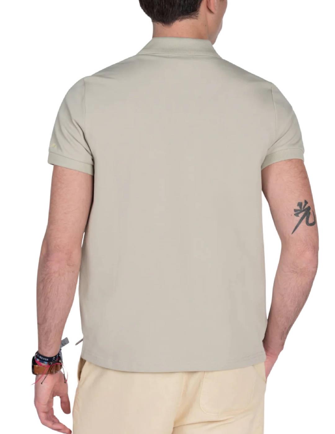 Polo Harper Gram Slam beige manga corta para hombre