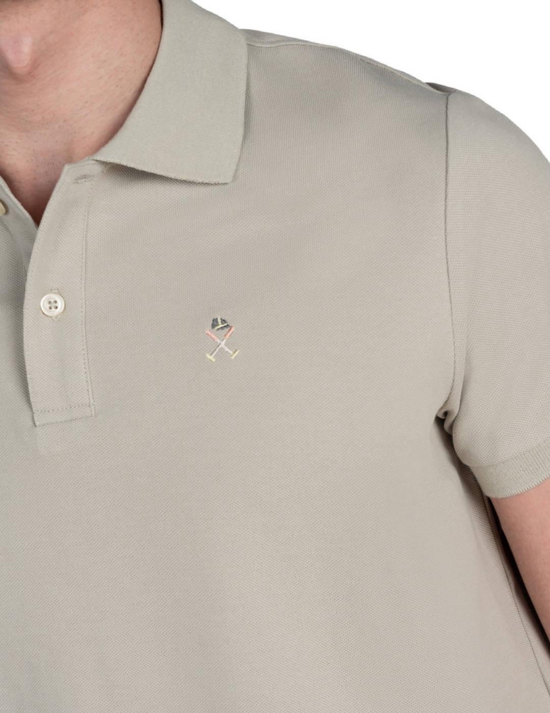 Polo Harper Gram Slam beige manga corta para hombre