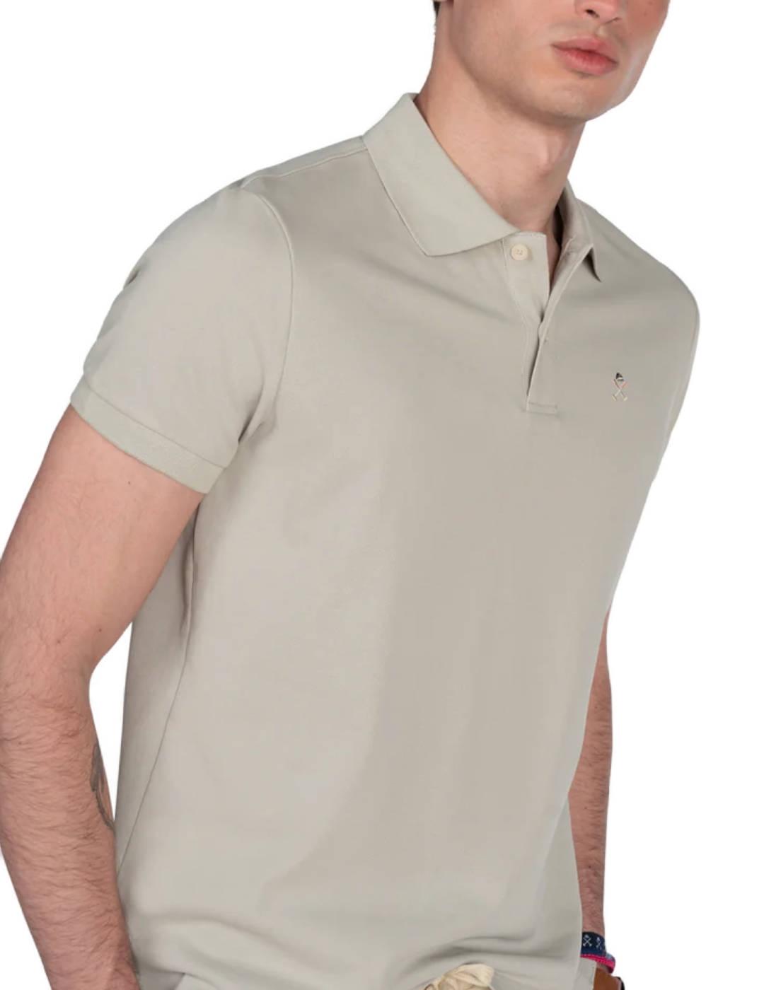 Polo Harper Gram Slam beige manga corta para hombre