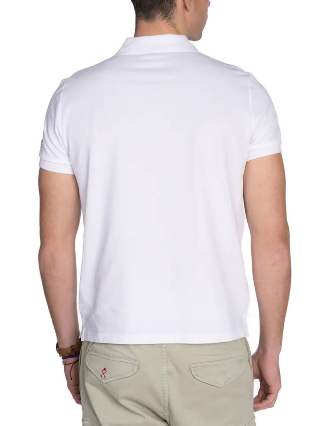 Polo Harper Tomcat blanco manga corta aviador para hombre
