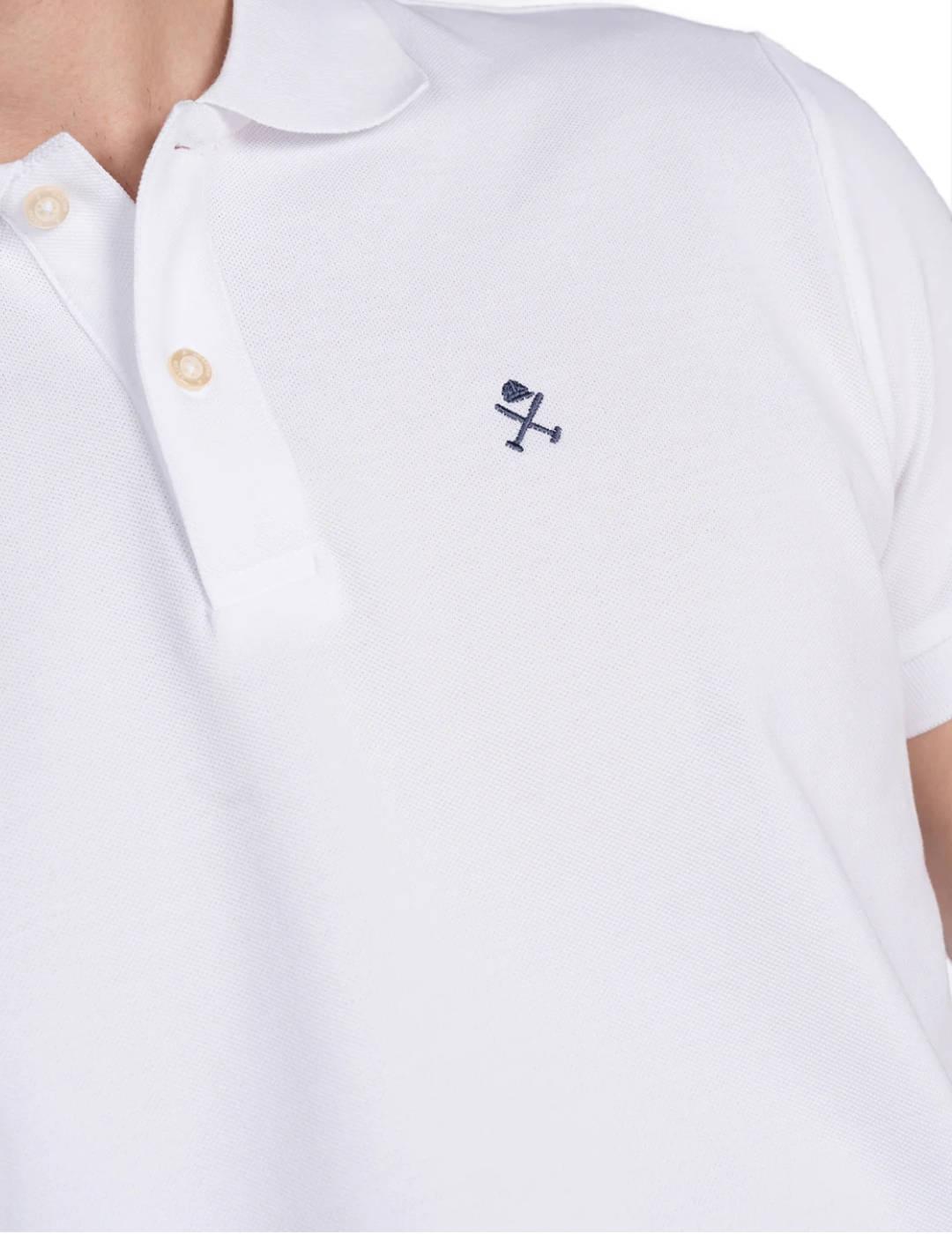 Polo Harper Tomcat blanco manga corta aviador para hombre