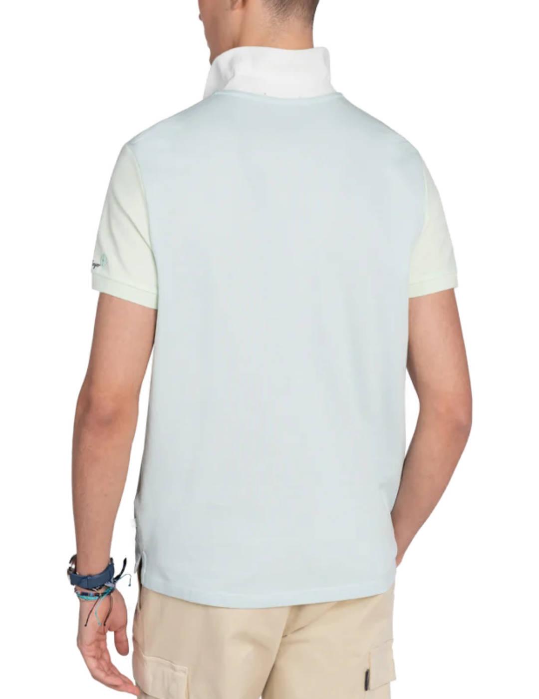 Polo Harper Preppy azul turquesa manga corta para hombre
