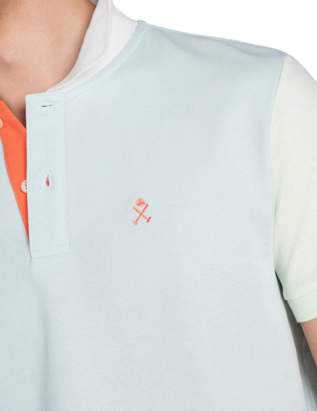 Polo Harper Preppy azul turquesa manga corta para hombre