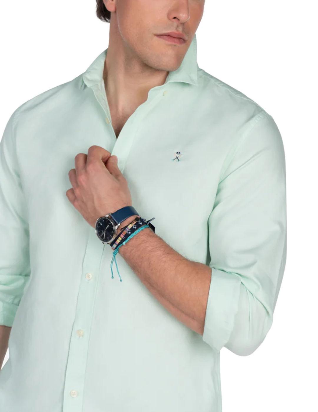 Camisa Harper & Neyer Oxford verde menta regular para hombre