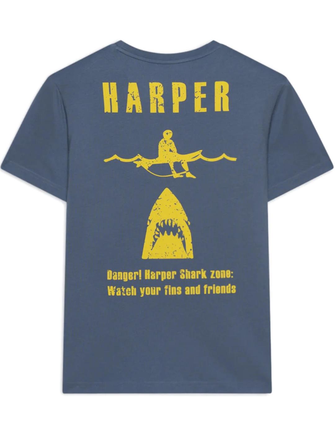 Camiseta Harper&Neyer Danger azul manga corta para hombre