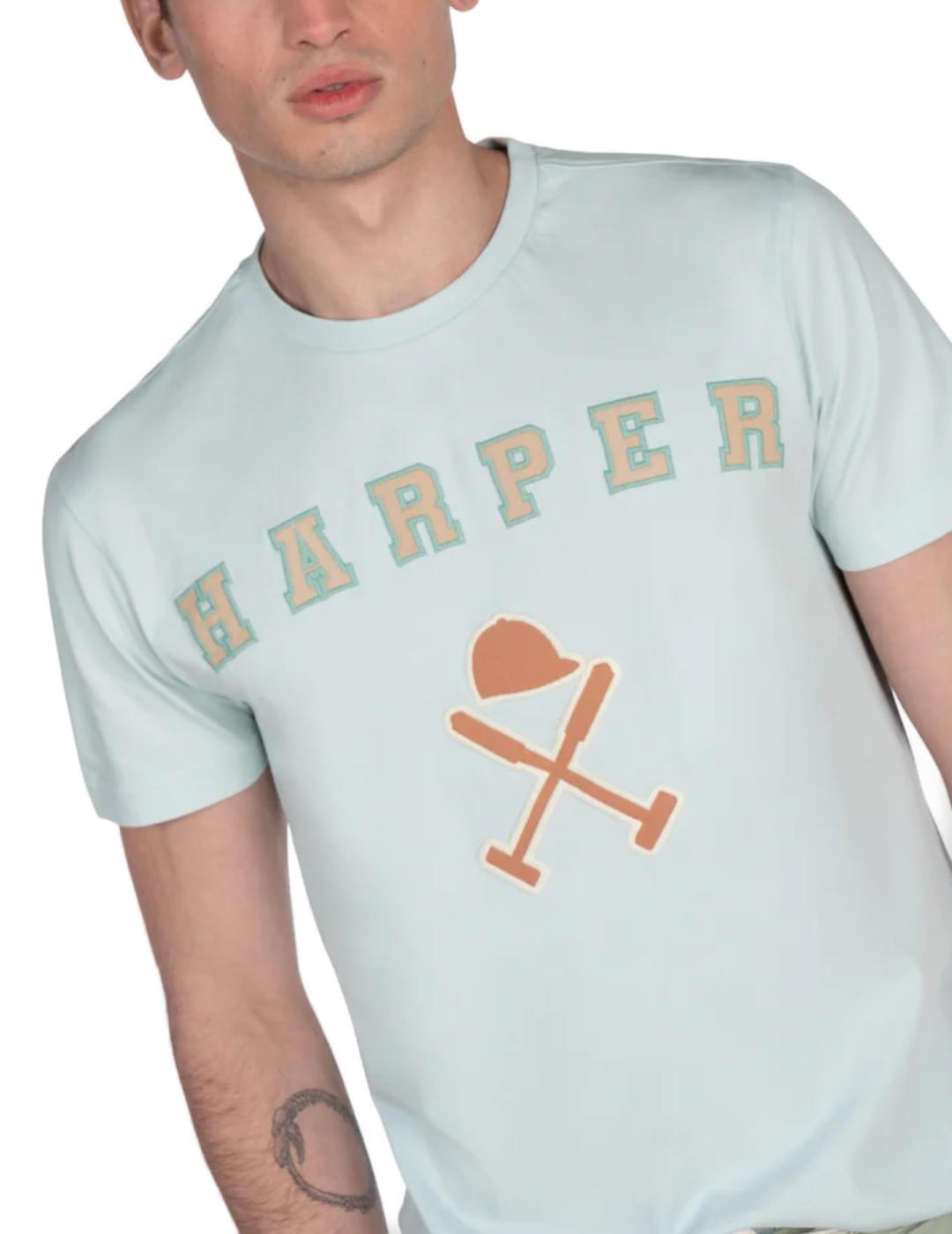 Camiseta Harper&Neyer Retro tuquesa manga corta para hombre