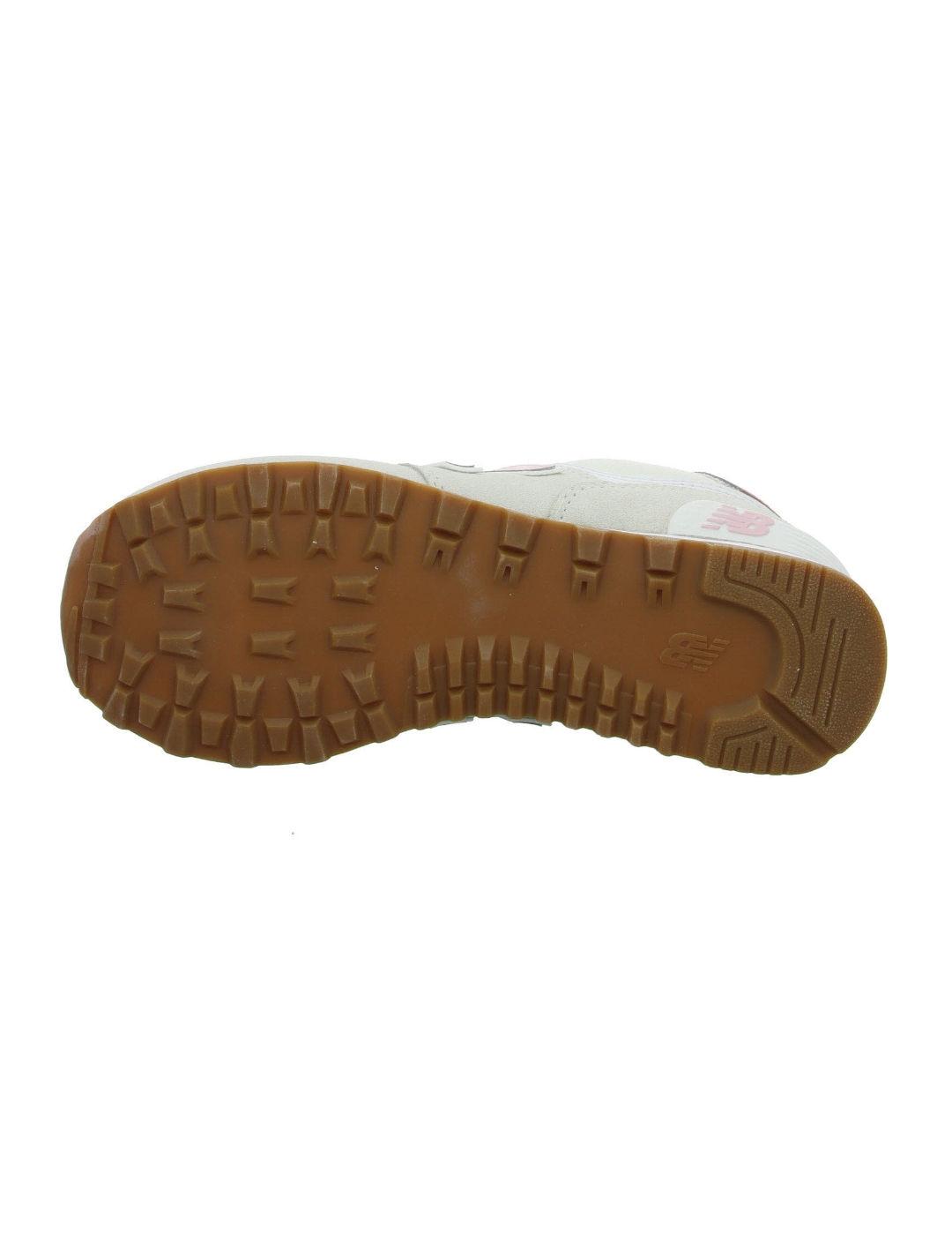 Zapatillas New Balance 574 beige y rosa para mujer