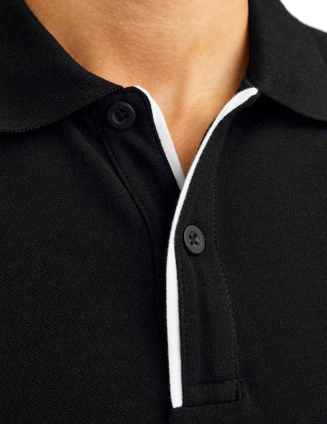 Polo Jack&Jones Sainz negro manga corta para hombre