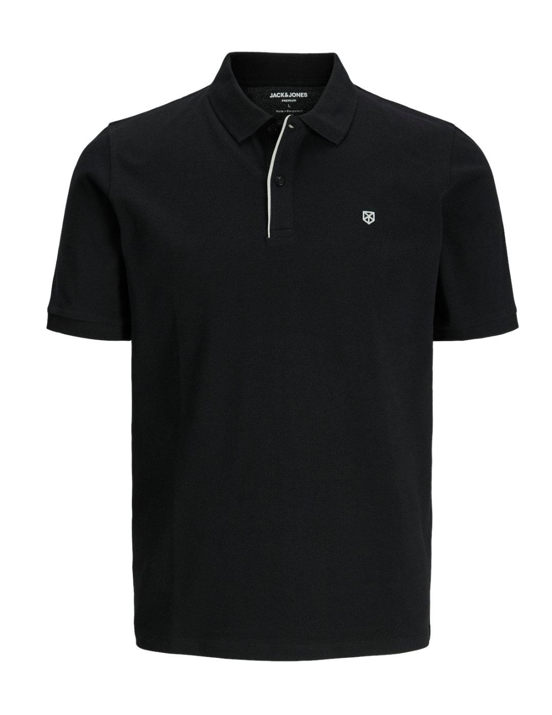 Polo Jack&Jones Sainz negro manga corta para hombre