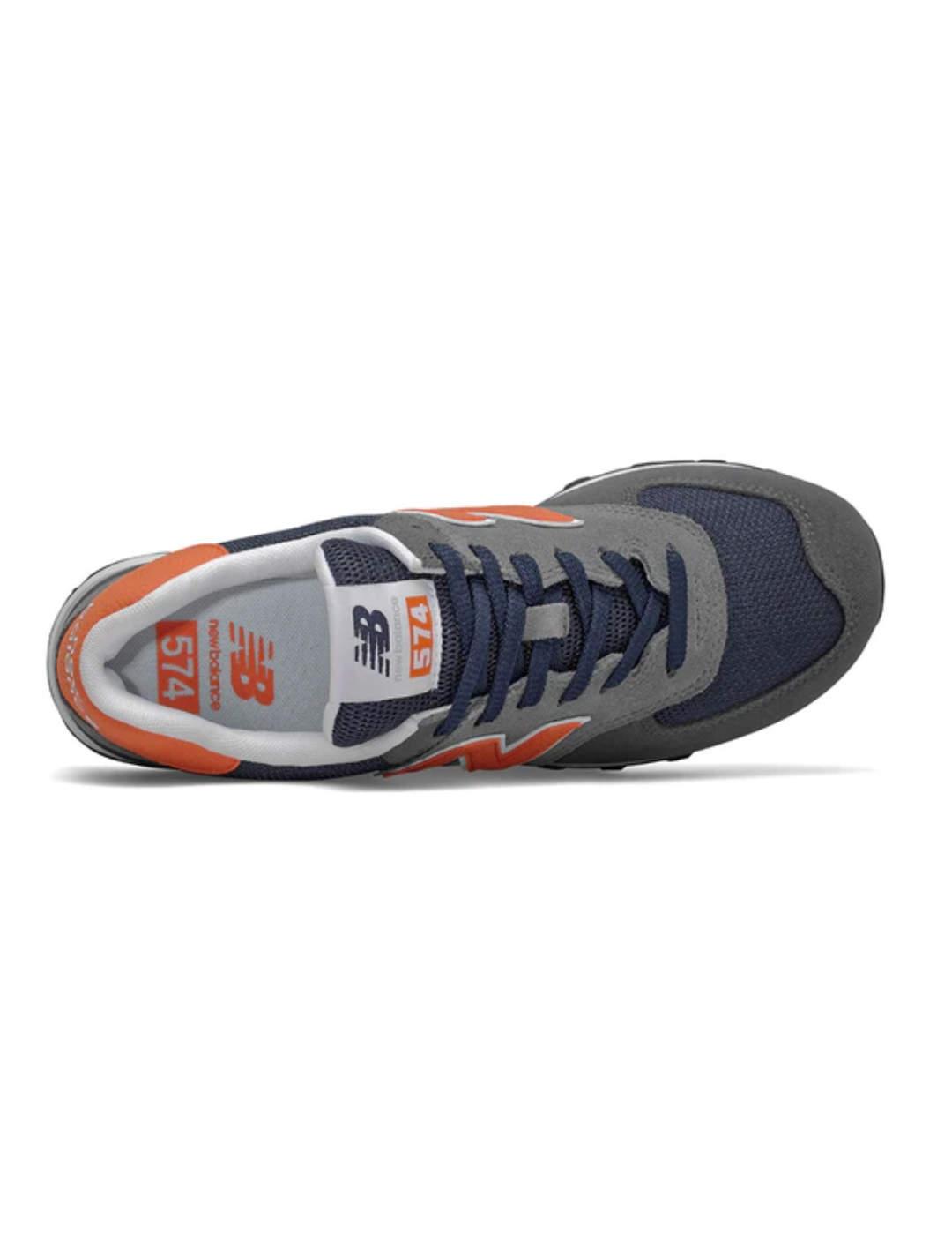 Zapatillas deportivas New Balance 574 gris naranja de hombre