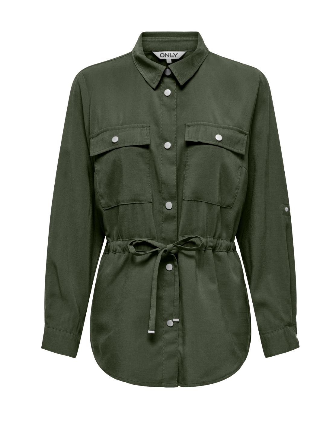 Chaqueta Only Aris cargo verde militar para mujer