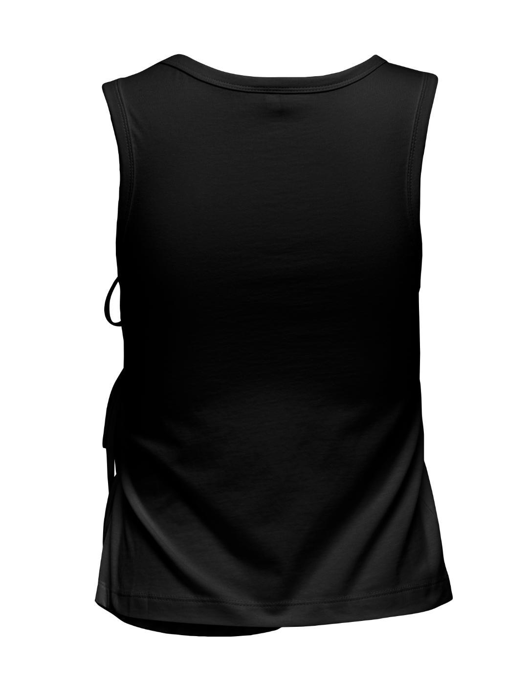Camiseta Only Will negro manga sisa para mujer