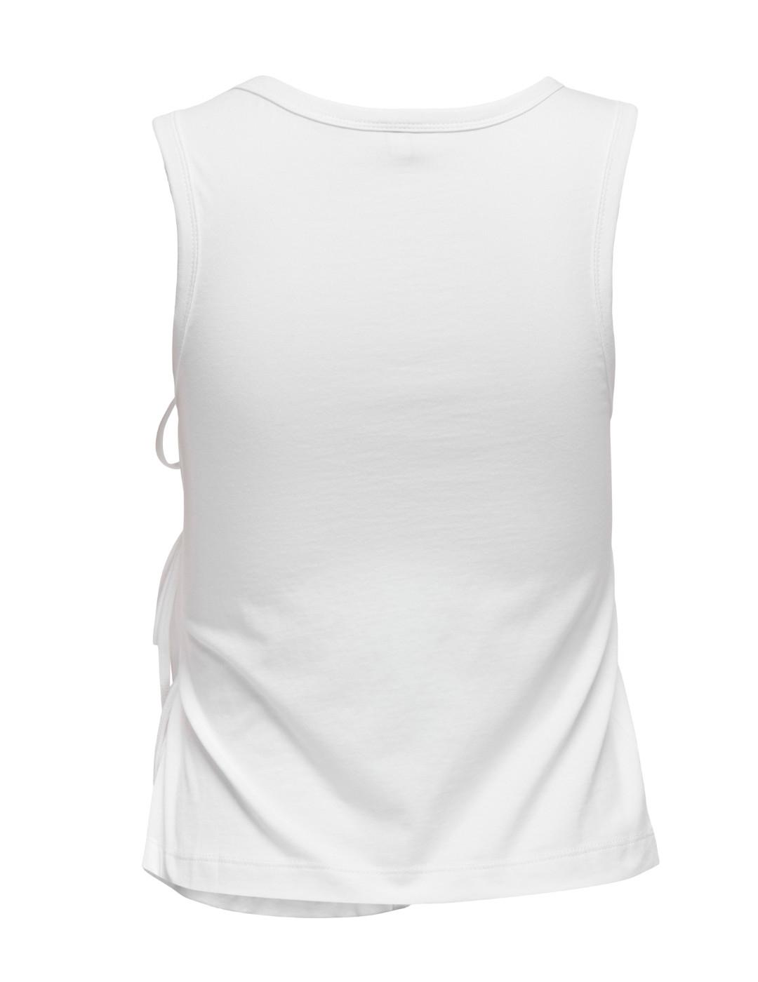 Camiseta Only Will blanco manga sisa para mujer