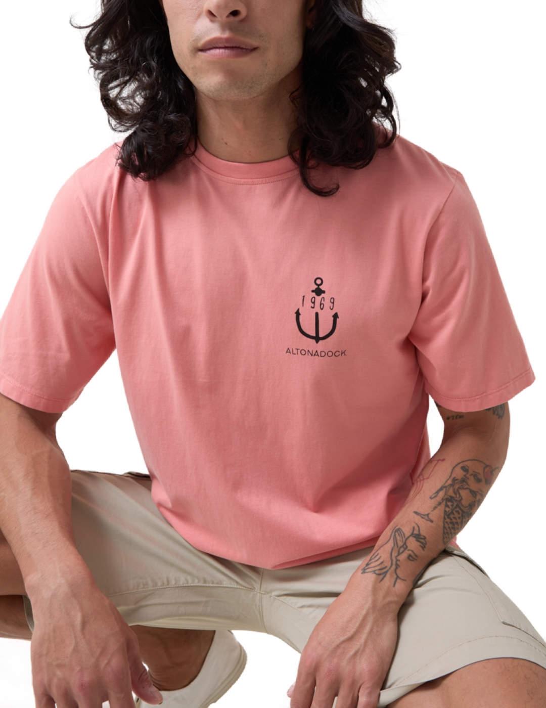 Camiseta Altonadock terracota manga corta para hombre