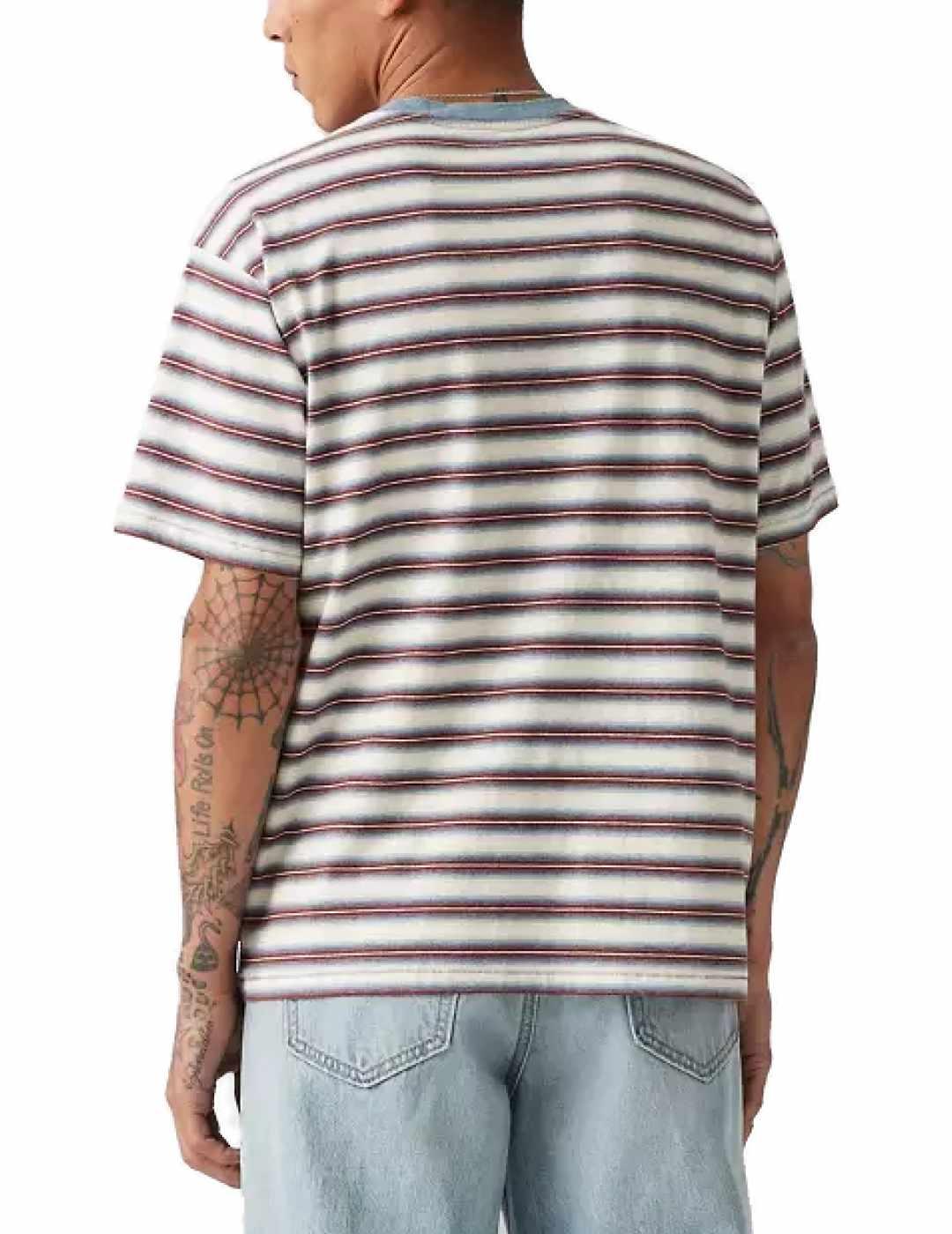 Camiseta Levi´s vintage rayas burdeos manga corta de hombre