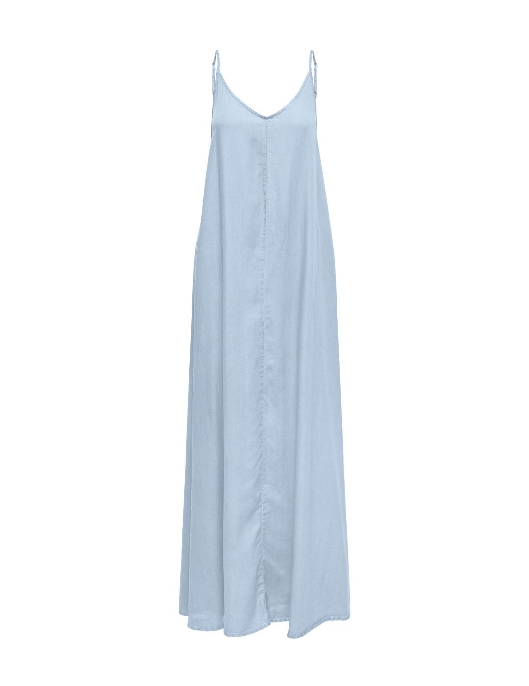 Vestido Only Charis maxi azul claro tirante fino para mujer