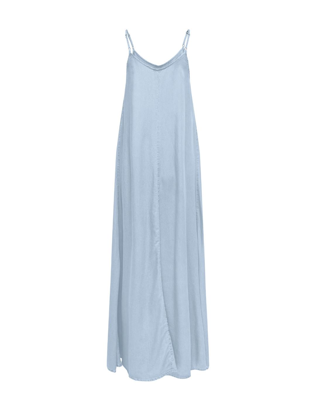 Vestido Only Charis maxi azul claro tirante fino para mujer