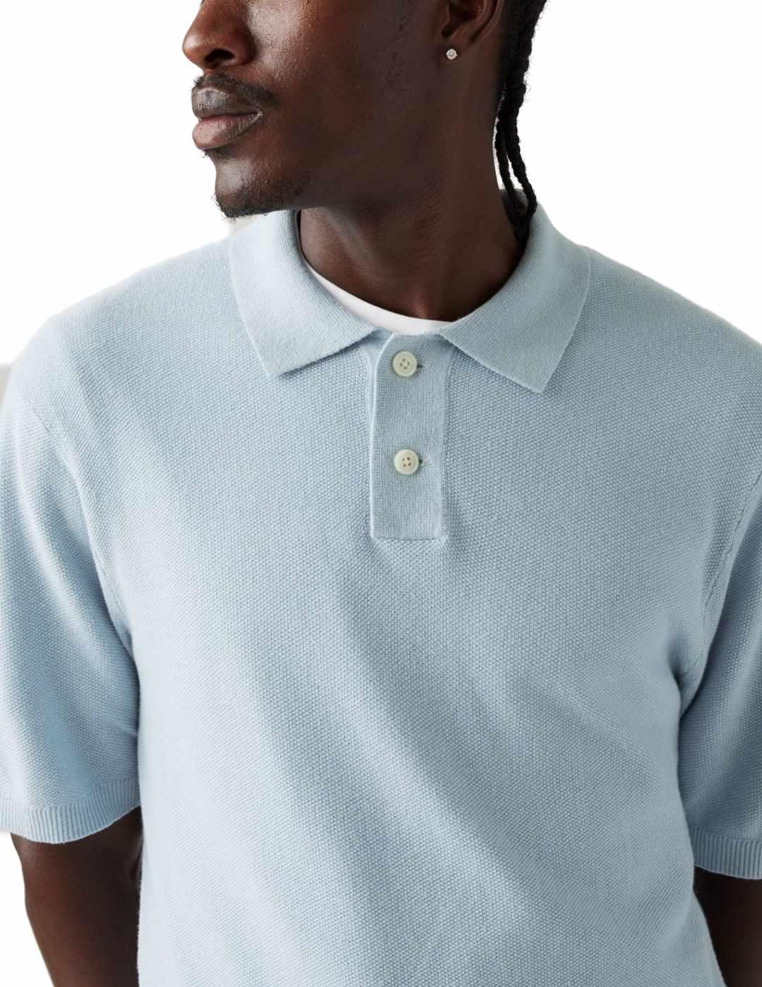 Polo Levi´s de punto azul celeste manga corta para hombre