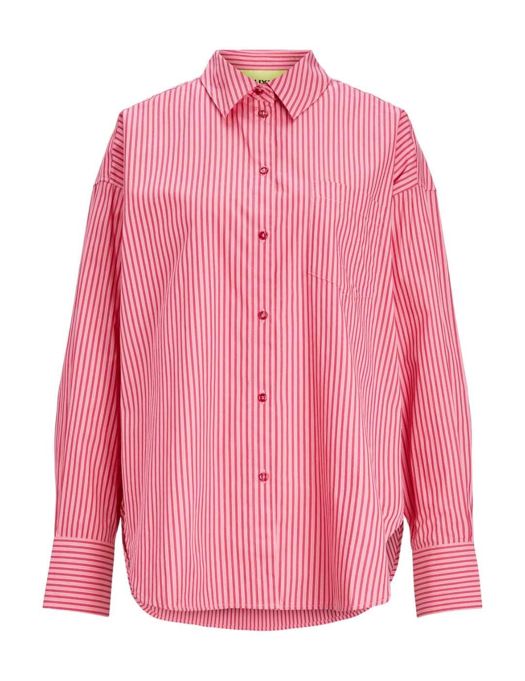 Camisa JJXX Jamie rosa rayas blancas relaxed para mujer