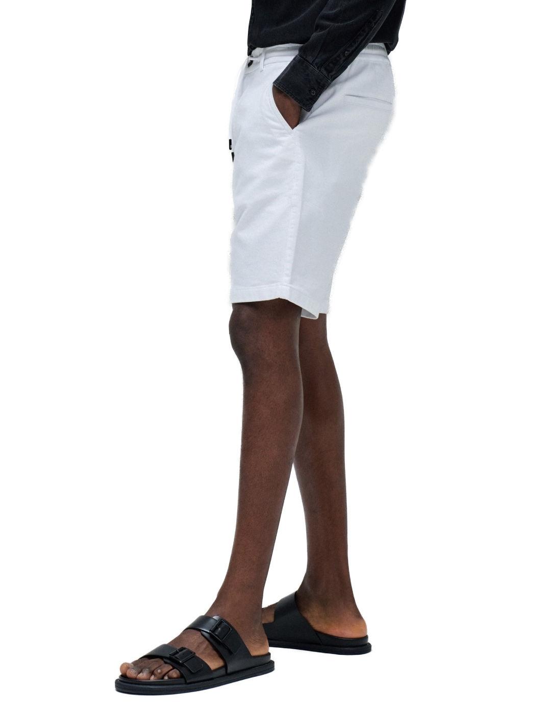 Bermuda básica Salsa blanco regular para hombre