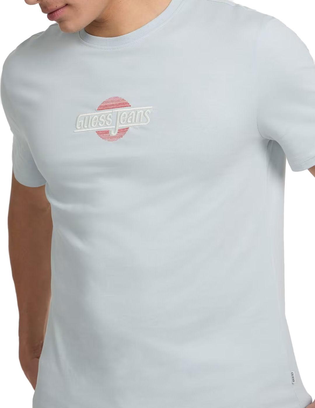 Camiseta Guess Jeans slim sunset azul manga corta de hombre
