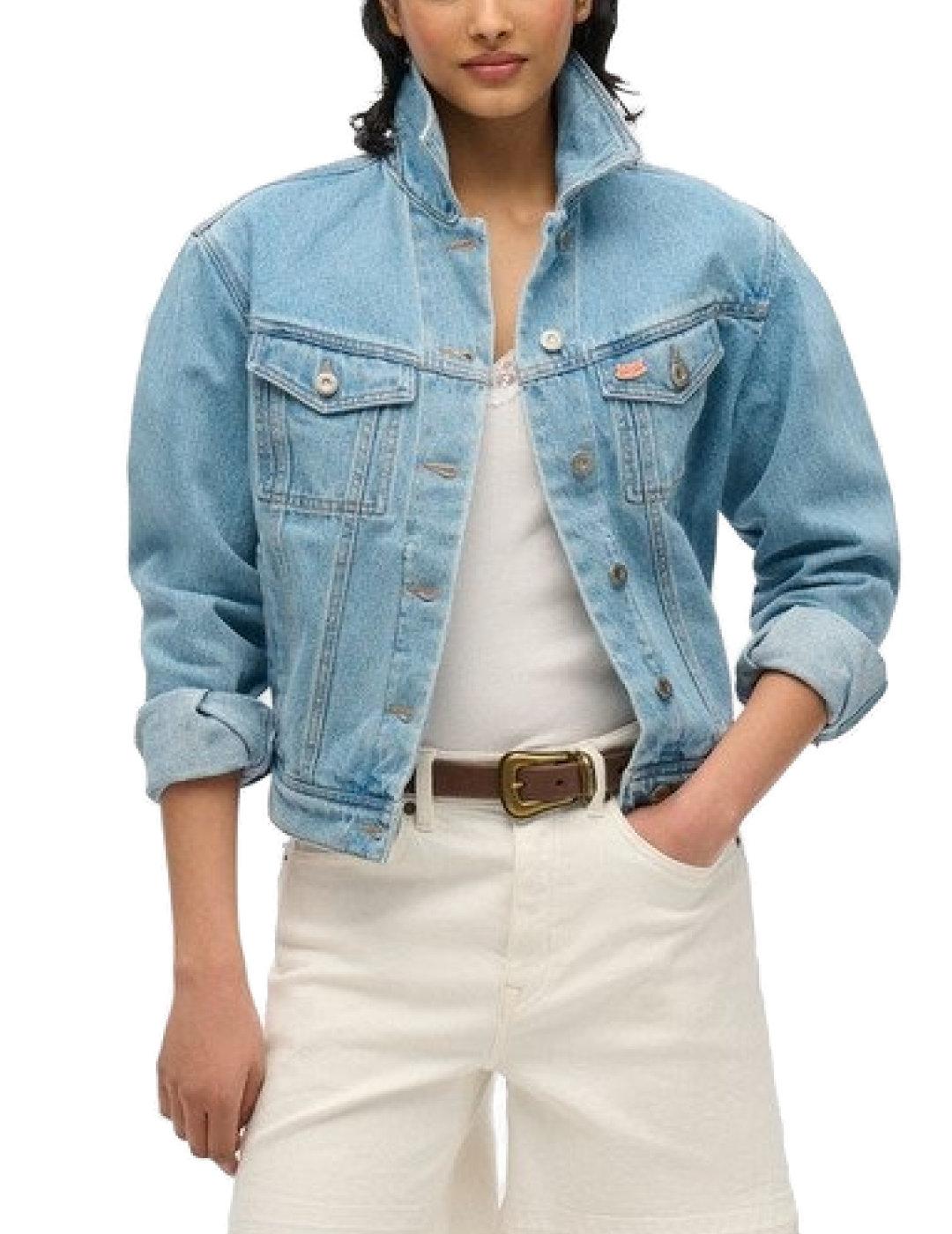 Chaqueta Superdry denim bordados regular para mujer