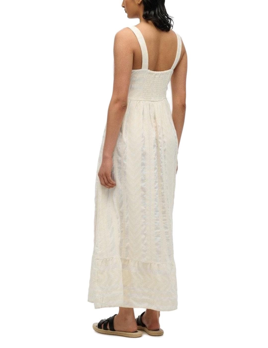 Vestido midi Superdry Statement largo blanco para mujer