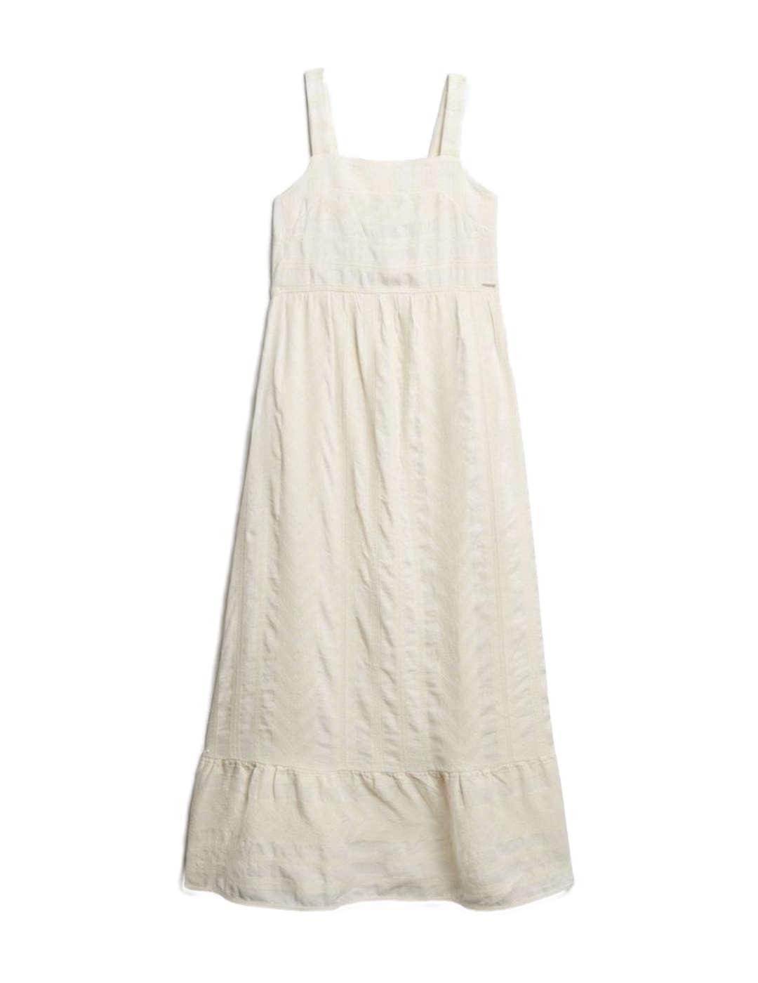 Vestido midi Superdry Statement largo blanco para mujer