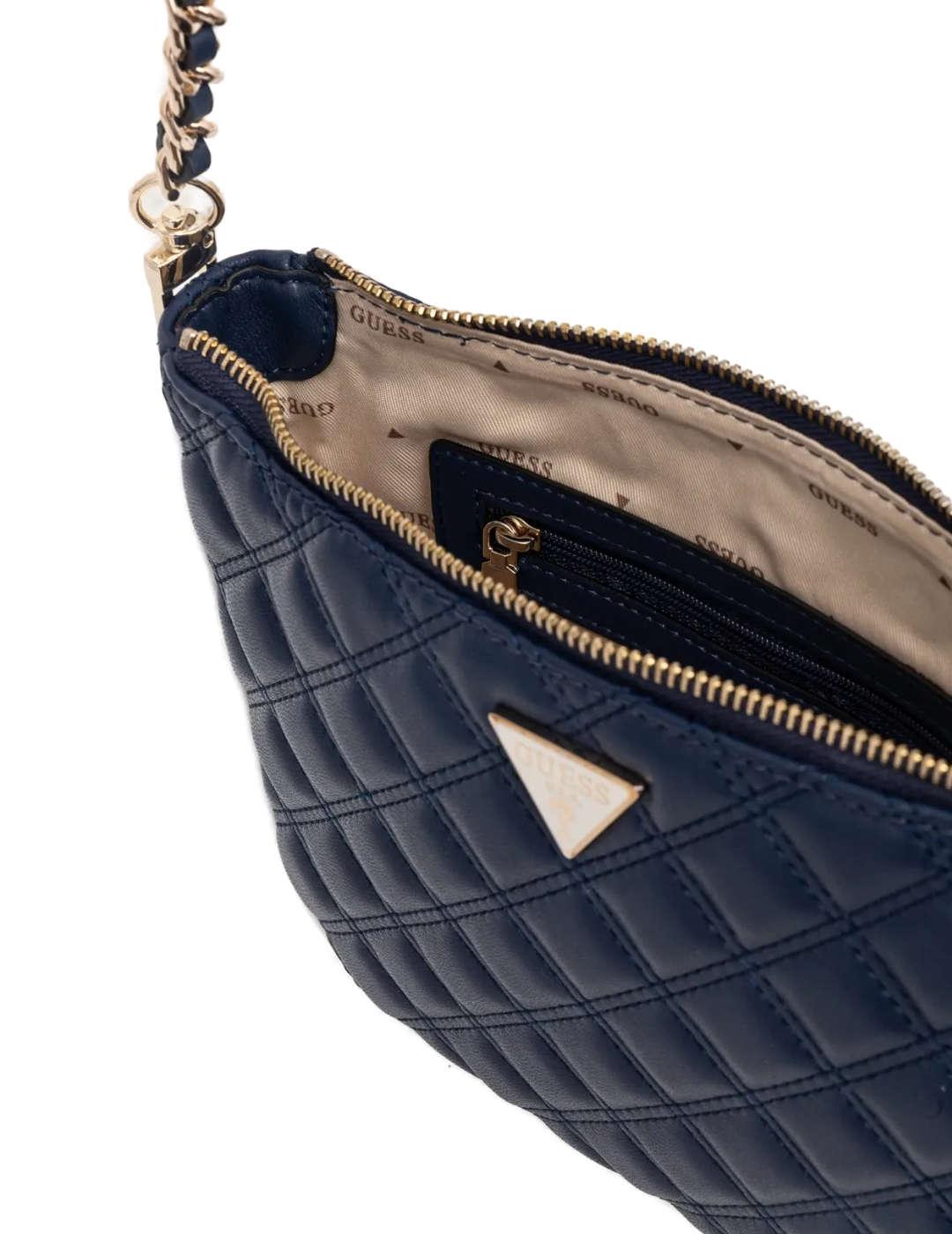 Bolso Guess Cruise Vibe azul marino guateado para mujer