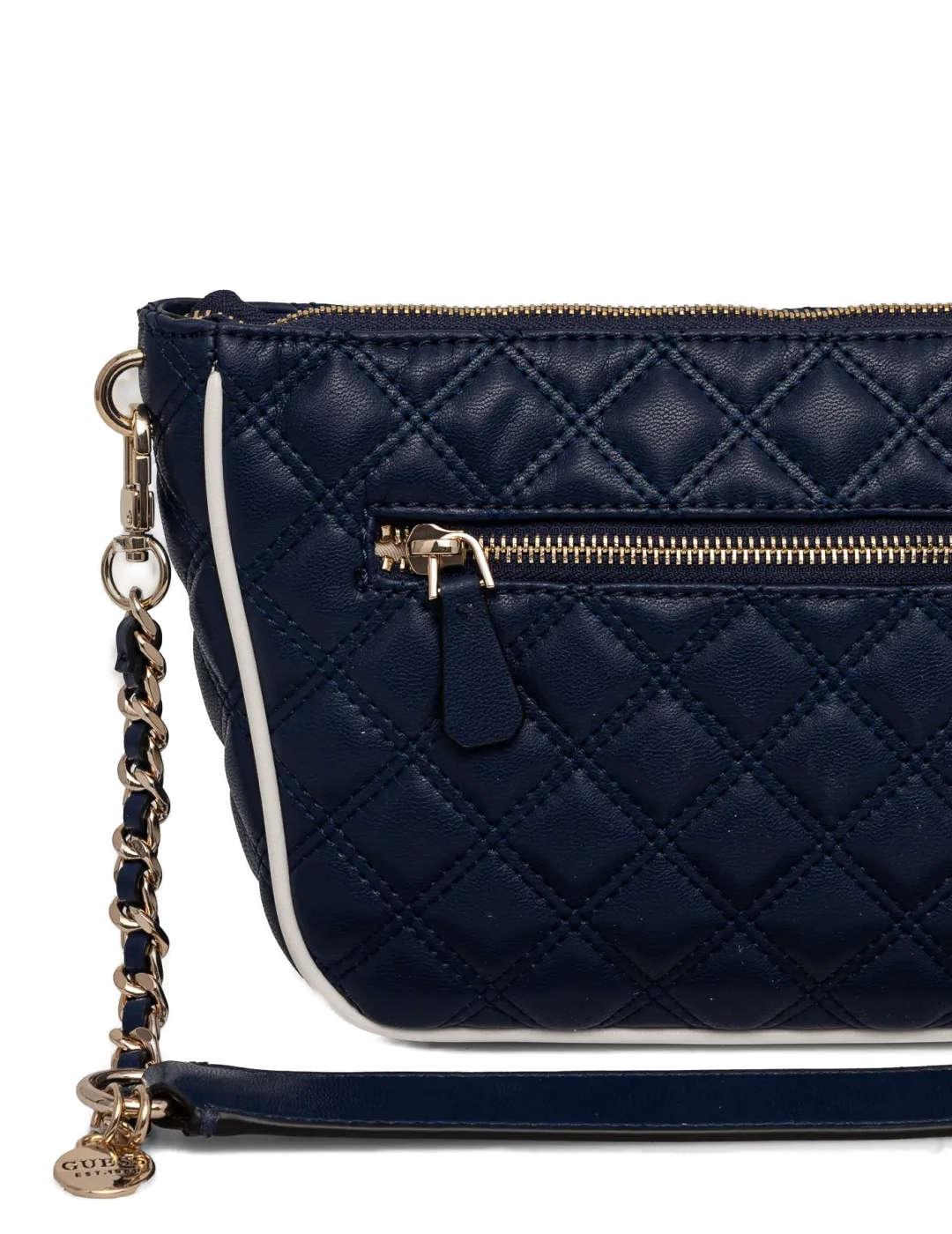 Bolso Guess Cruise Vibe azul marino guateado para mujer