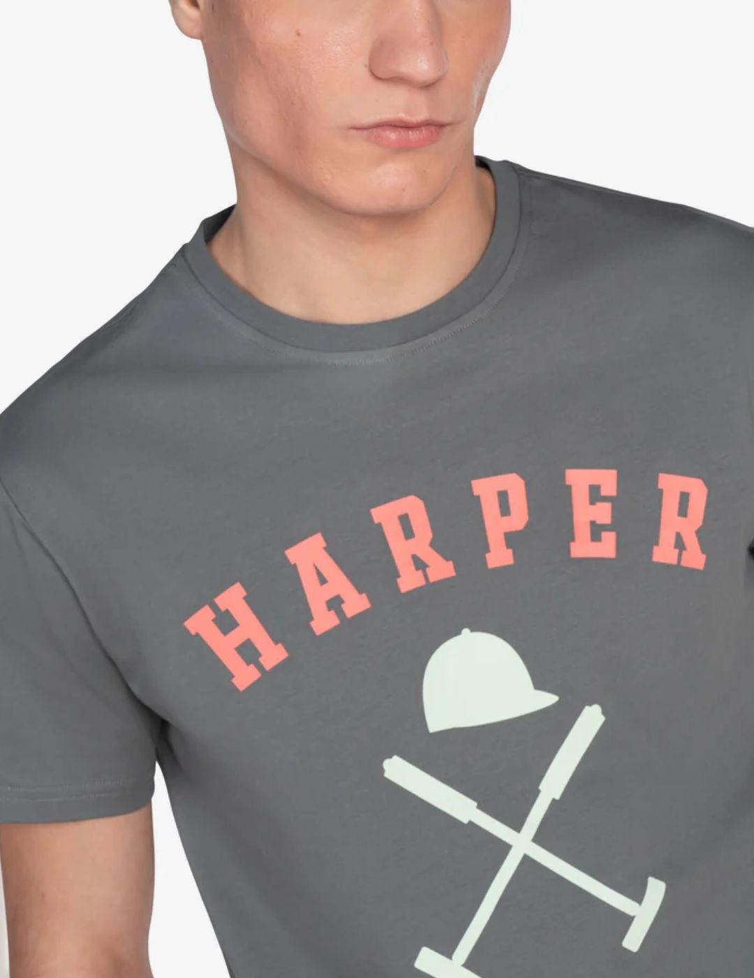 Camiseta Harper New England gris manga corta para hombre