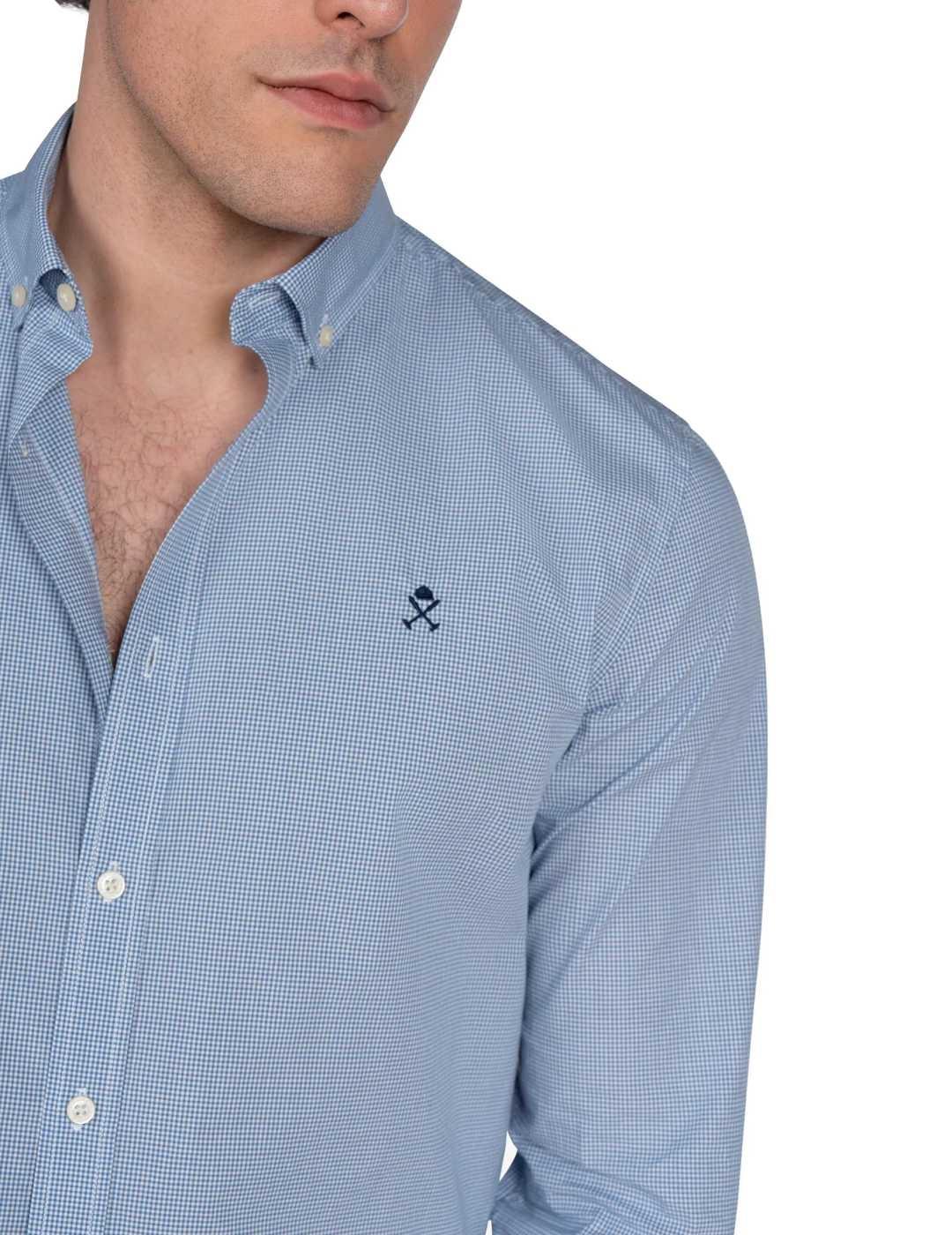 Camisa Harper & Neyer Mini Vichy azul marino para hombre