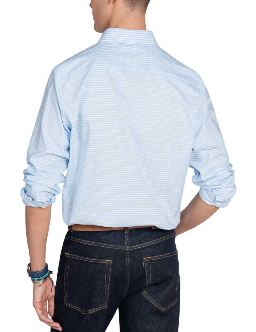 Camisa Harper & Neyer Villefrance celeste rayas para hombre