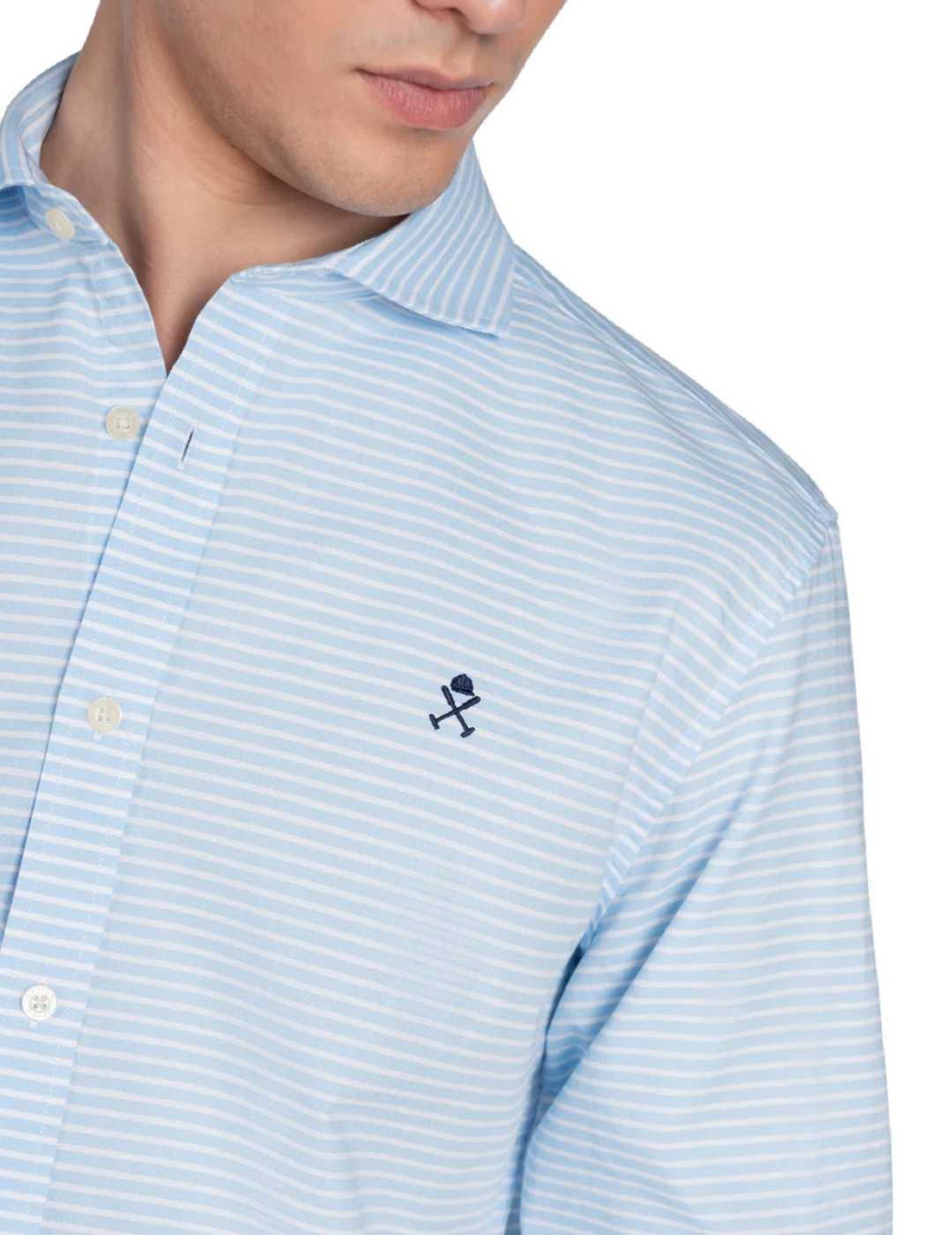 Camisa Harper & Neyer Villefrance celeste rayas para hombre
