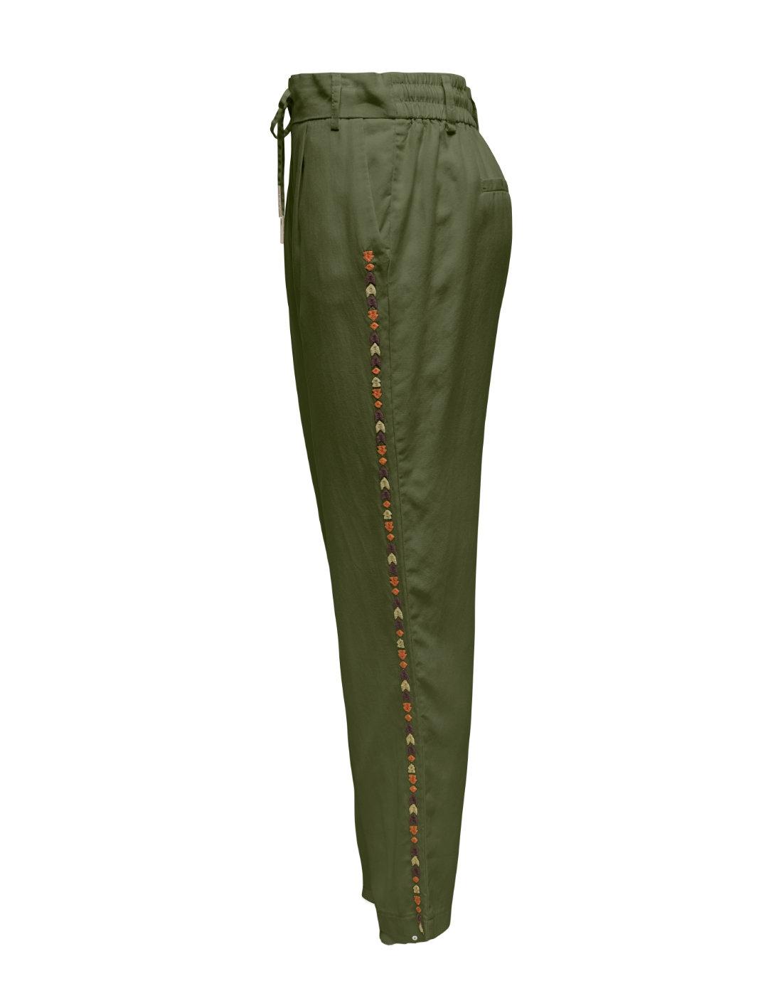 Pantalón Only Poptrash-Arizona verde loose fit para mujer