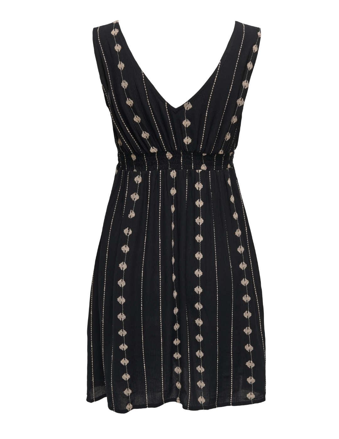 Vestido Only Viana cuello V negro sin mangas para mujer