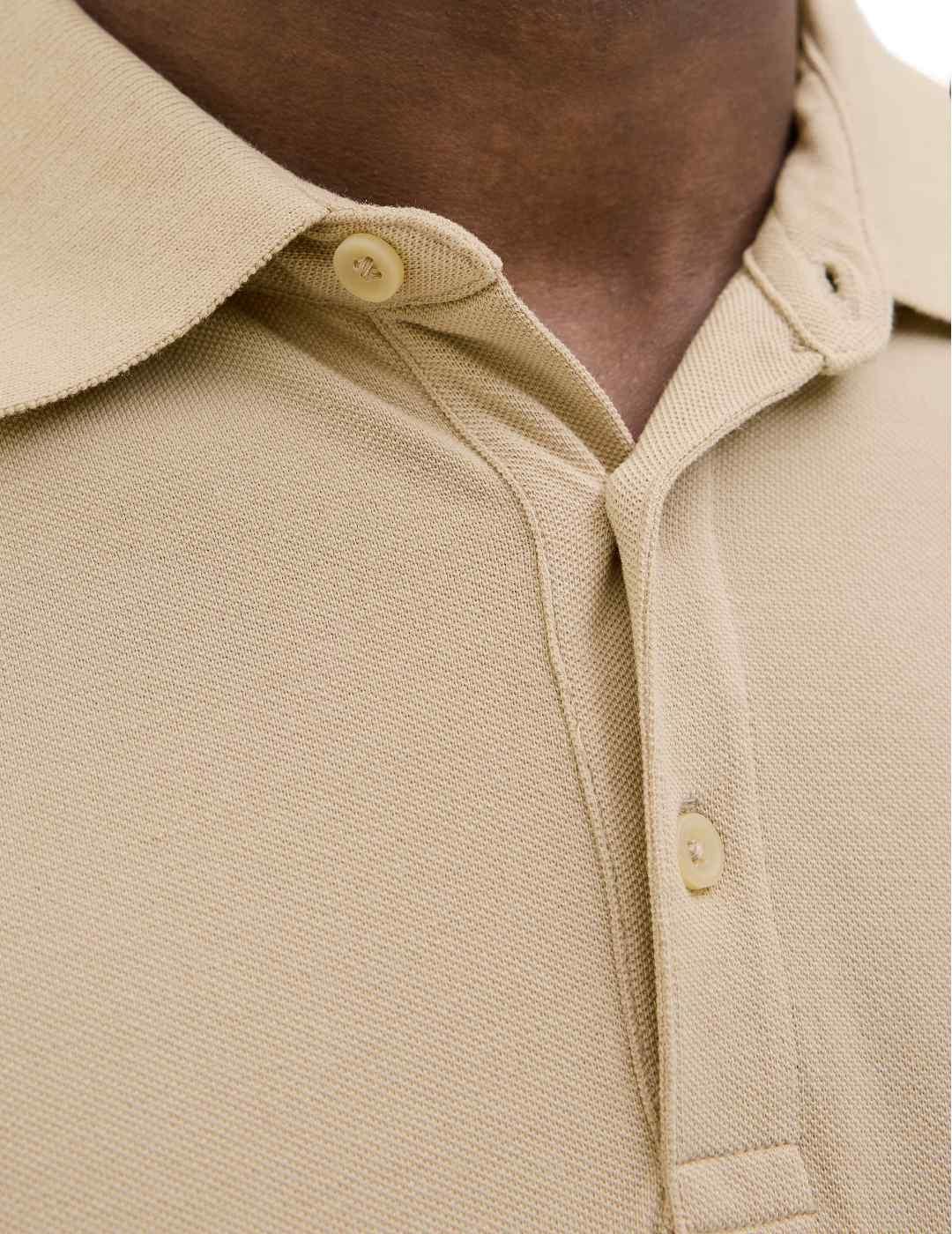 Polo Jack&Jones Bluwilliam beige manga corta para hombre