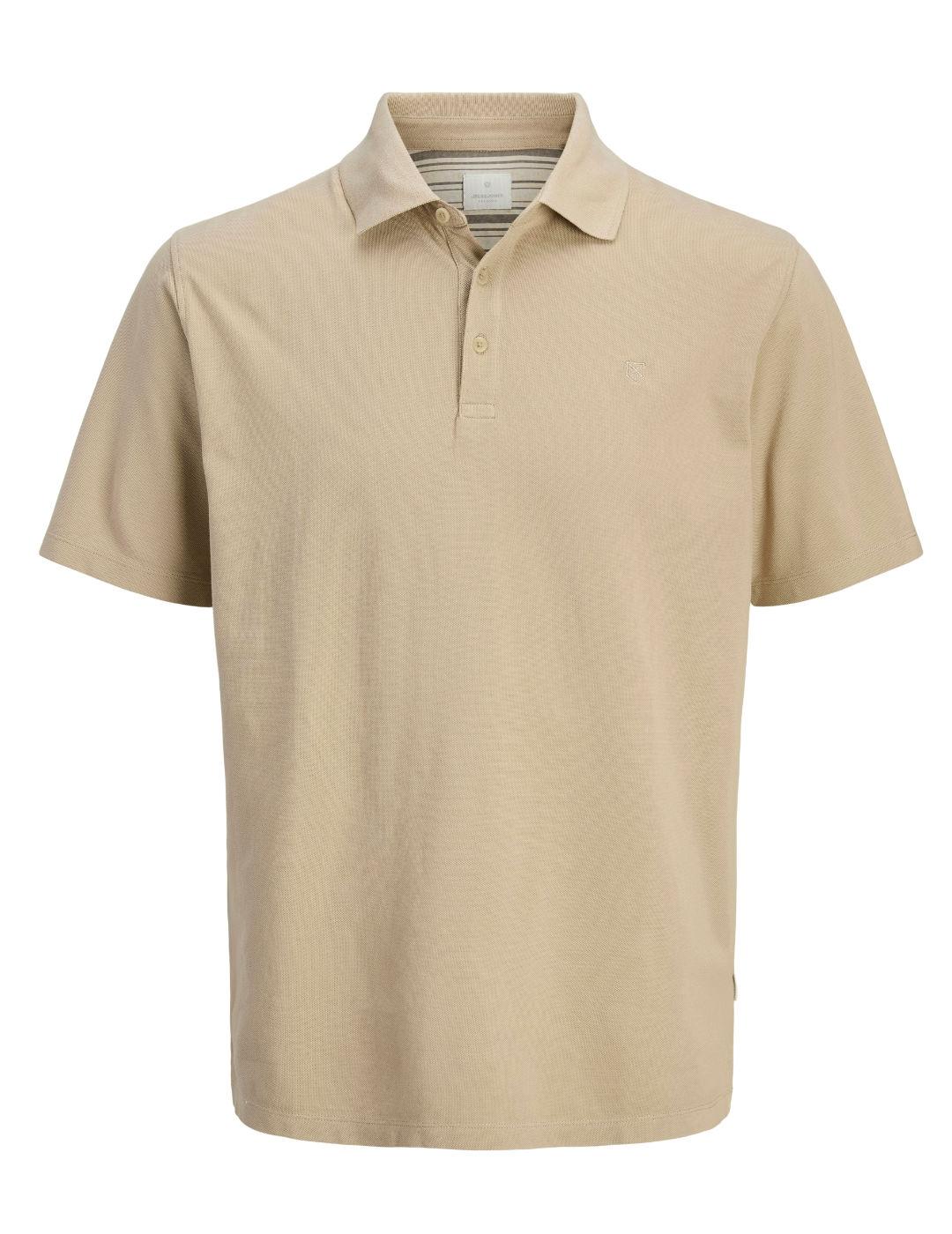 Polo Jack&Jones Bluwilliam beige manga corta para hombre