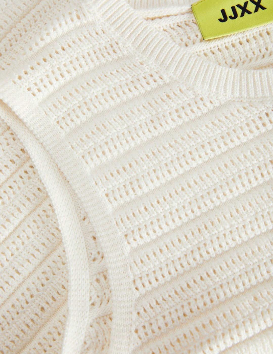 Top JJXX Zusannah beige crochet sin mangas para mujer