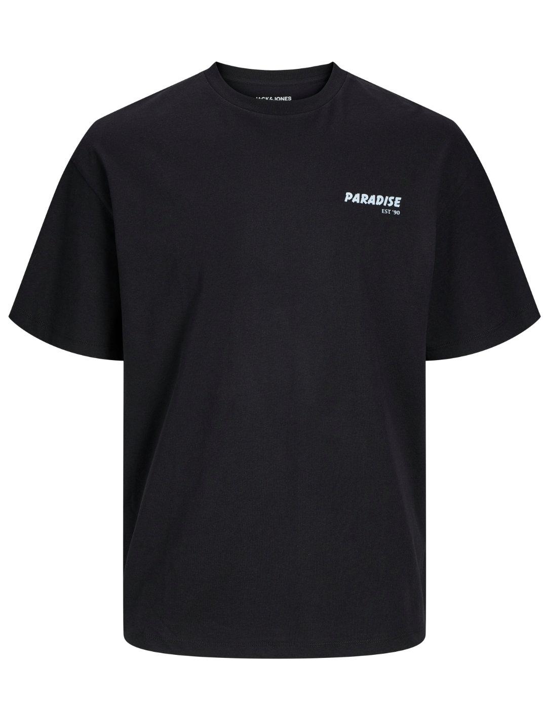 Camiseta Jack&Jones Charge negra manga corta para hombre