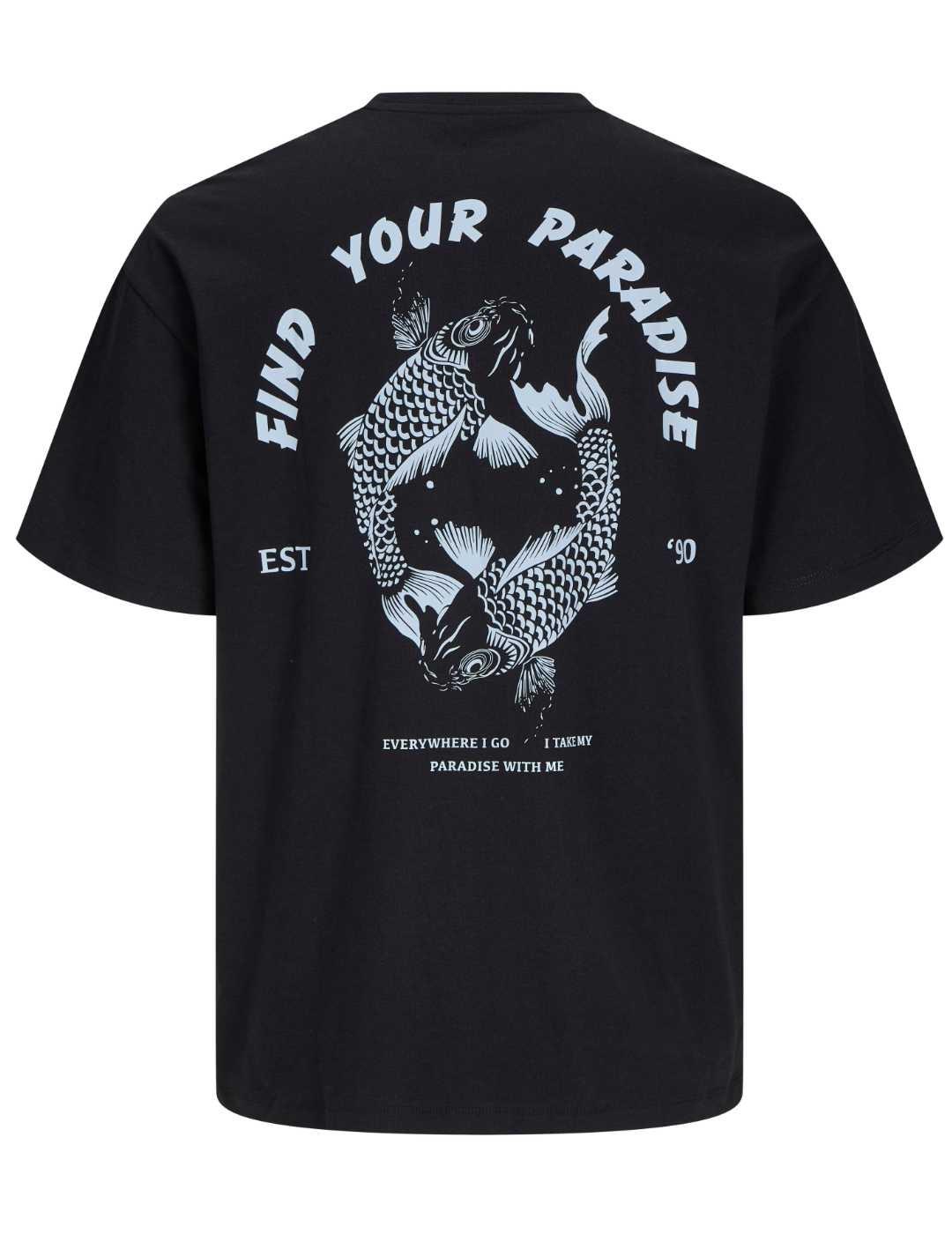 Camiseta Jack&Jones Charge negra manga corta para hombre