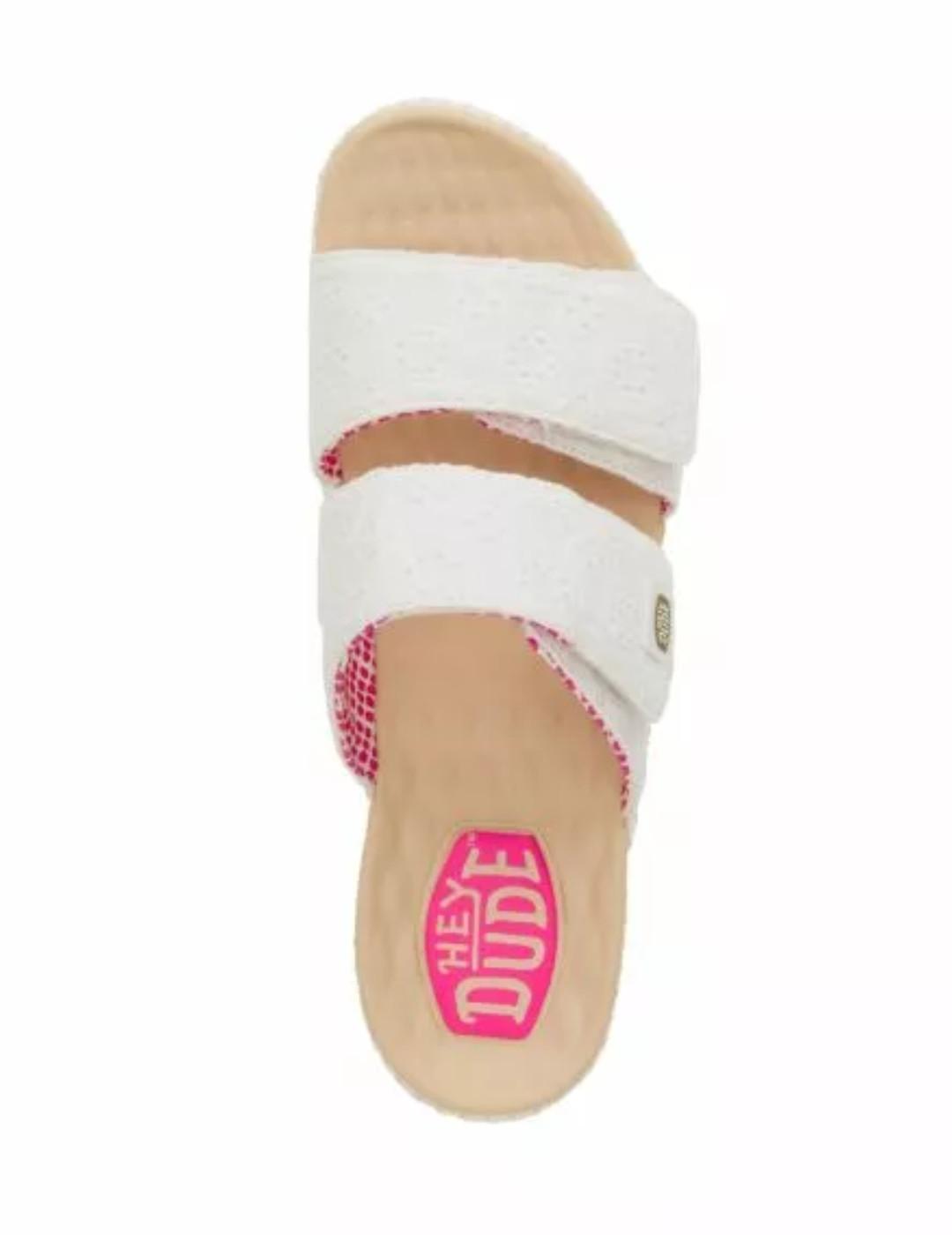 Sandalia Heydude Delray plataforma blanco para mujer