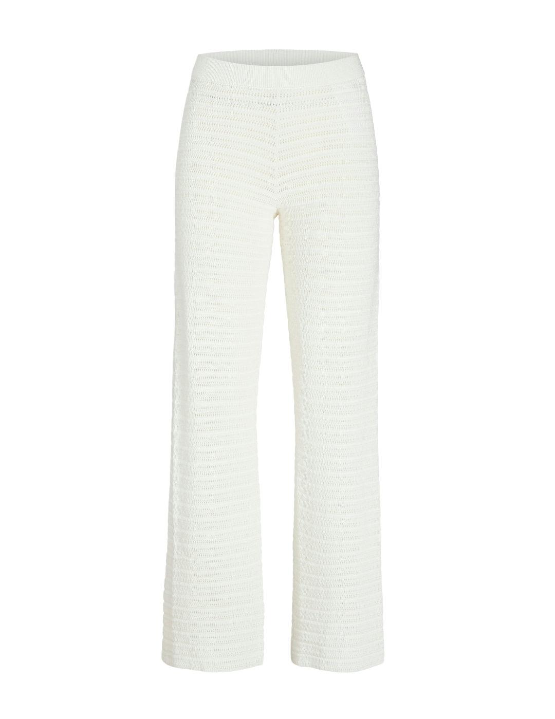 Pantalón JJXX Zusannah beige crochet cintura elástica mujer