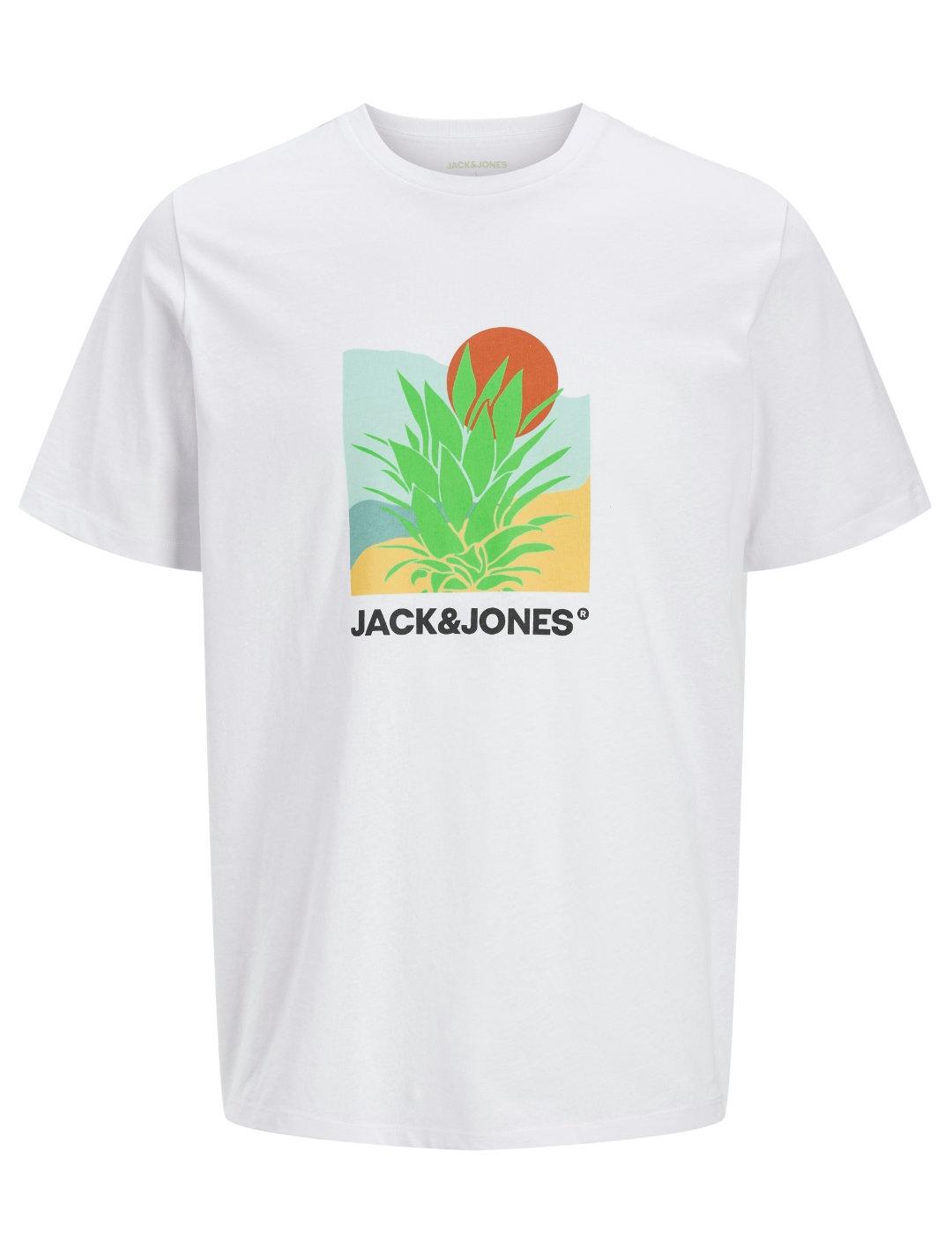 Camiseta Jack&Jones Barbados blanco manga corta para hombre